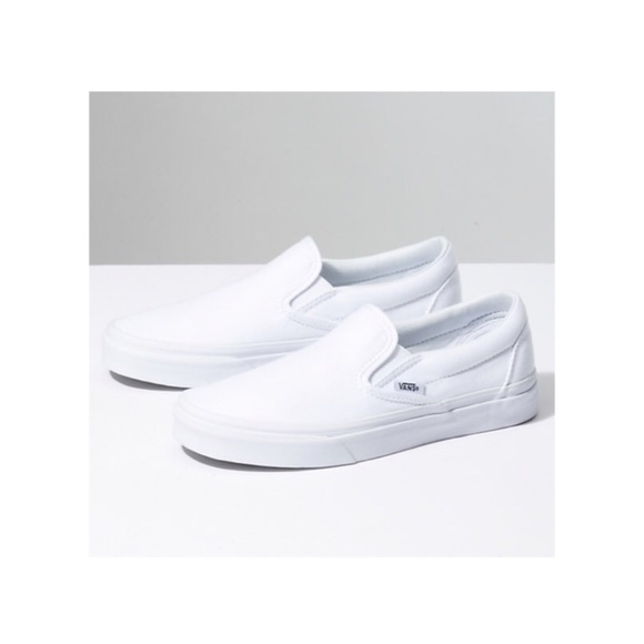 white slip on vans womens size 7